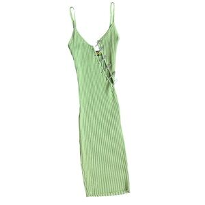 Ribbed Midi Safety Pin Dress